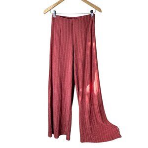 FREE PEOPLE Ribbed Slinky Pull On Wide Leg Pants Trousers Size Small